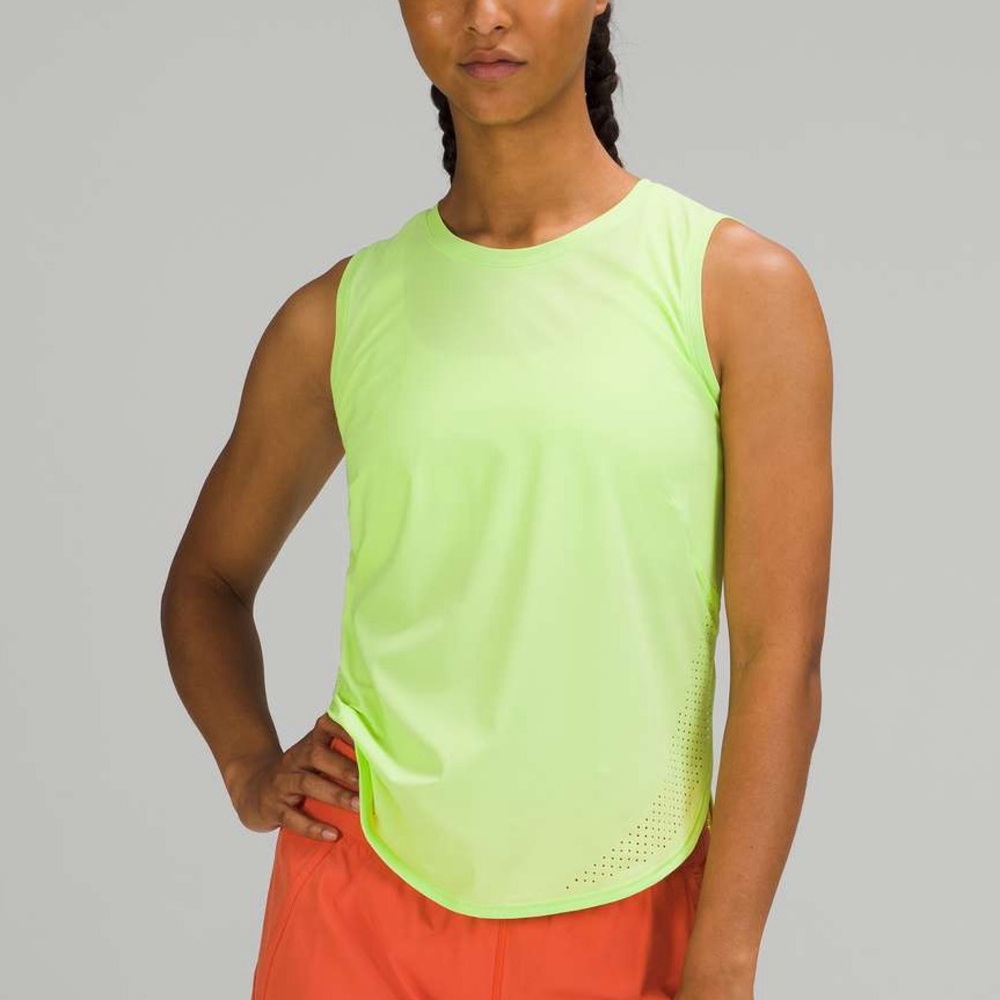 NWOT Lululemon High Neck Split Hem Run Tank in Neo Mint